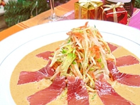 マグロの☆クリスマス☆ゴマだれカルパッチョ 